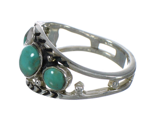 Silver Turquoise Southwestern Jewelry Ring Size 7 YX92930